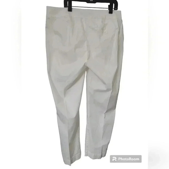Eileen Fisher white stretch ankle pants - Picture 2 of 6